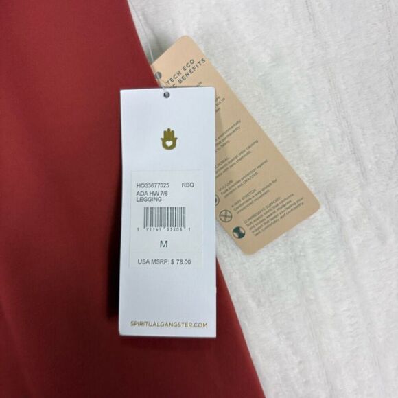 New Spiritual Gangster Brick Red Ada High Waisted 7/8 Leggings Size Medium - Picture 5 of 15